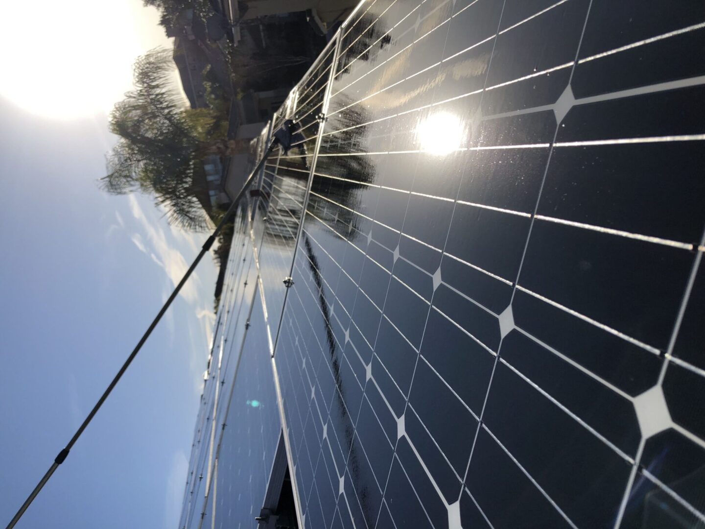 Solar panels under broad daylight